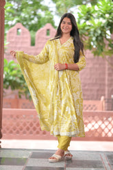 Arihantam Meadow Glow Cotton Anarkali 3-Piece Set